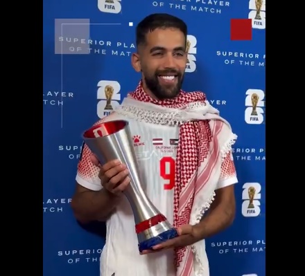 بأول هدف للأردن في كأس العالم.. علي علوان يحصد جائزة أفضل لاعب في المباراة أمام النمسا