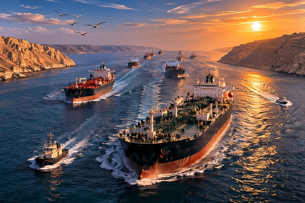 أسطول ناقلات يغادر الخليج ويعبر مضيق هرمز.. ومقر خاتم الانبياء يتحدث عن اعادة اغلاقه