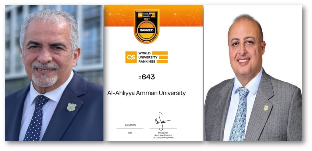 بعد الأولى أردنياً بتصنيف التايمز.. عمان الأهلية تتألق بالمركز الاول على الجامعات الخاصة والثالثة محلياً بتصنيف كيو .أس